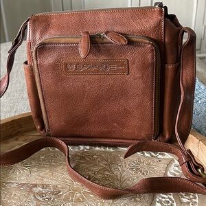 FOSSIL RYDER SATCHEL CROSSBODY PEBBLED LEATHER BROWN HANDBAG #75082